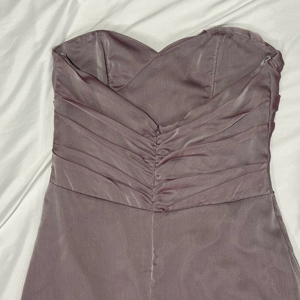 Vintage Jim Hjelm Mauve Chiffon Rhinestone Strapless Gown 12 - Picture 5 of 8